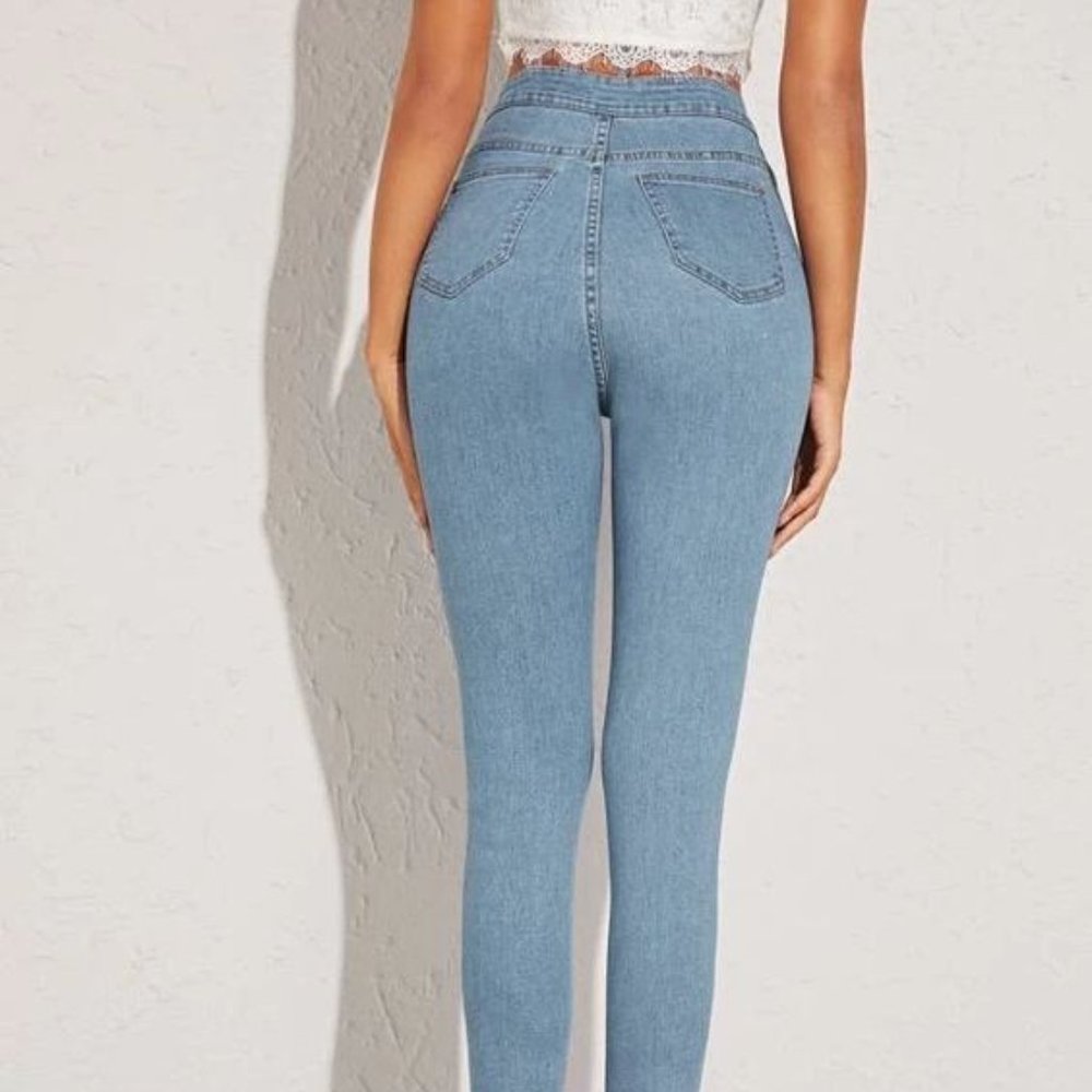 SHEIN Distressed High-Rise Skinny Jeans - Picture 7 of 7